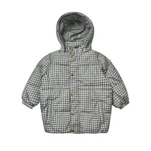Rylee and Cru Puffer Jacket Marine Gingham 4-5y NWT